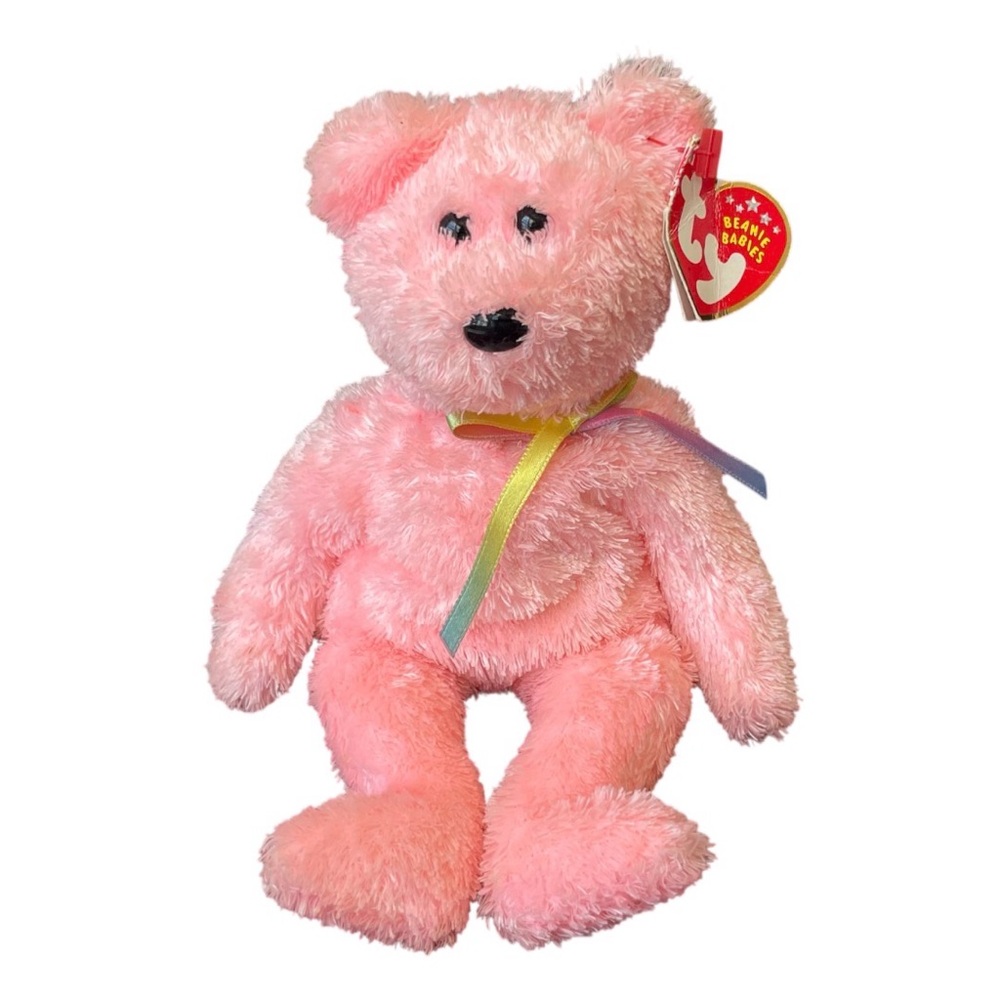 Ty Beanie Baby Sherbet the Bear Pink Teddy 8.5" Plush Stuffed Toy w/ Tag